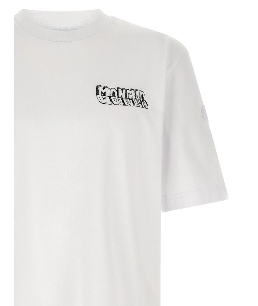 MONCLER Белая хлопковая футболка, фото 3