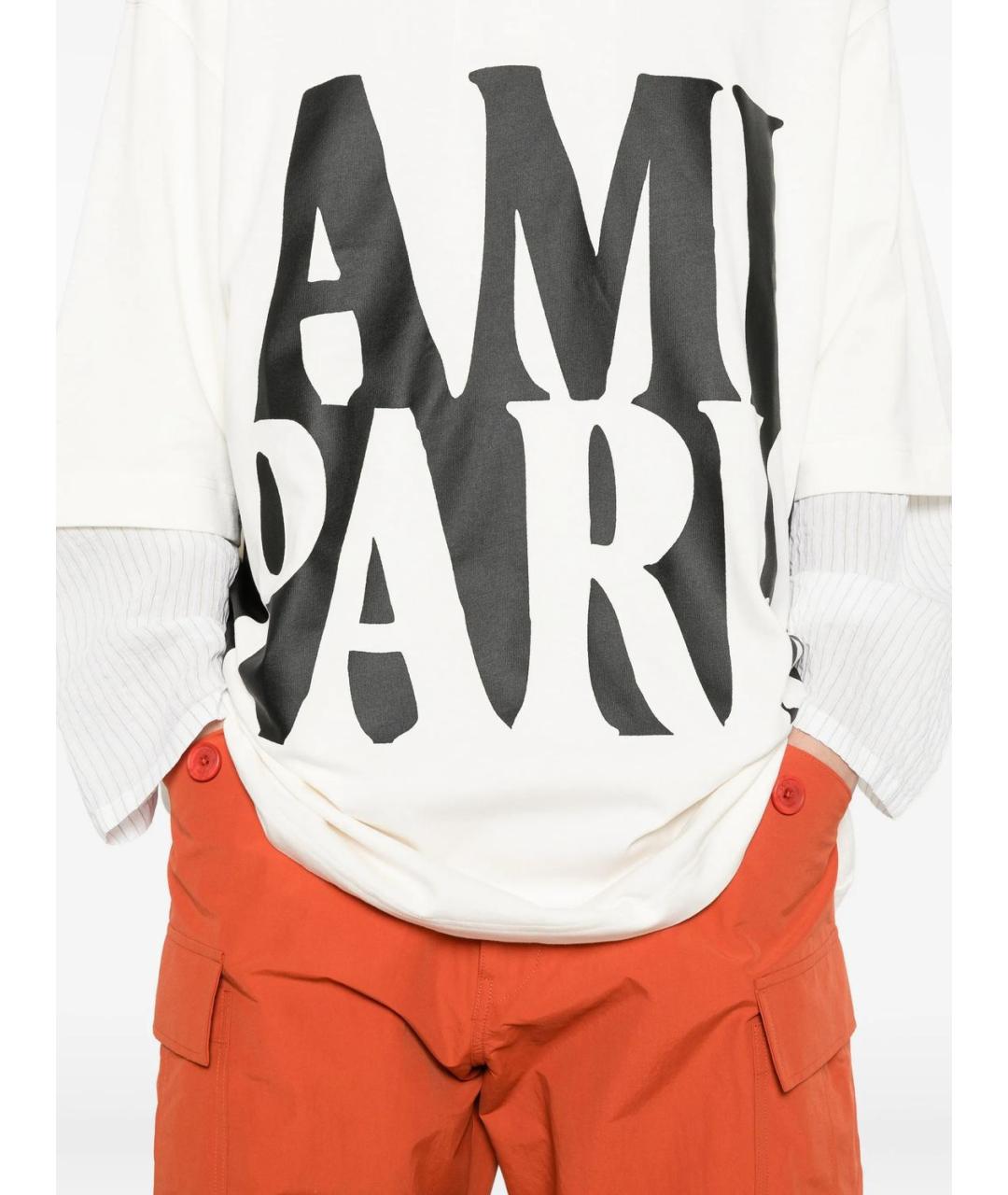 Ami Paris Белая хлопковая футболка, фото 4