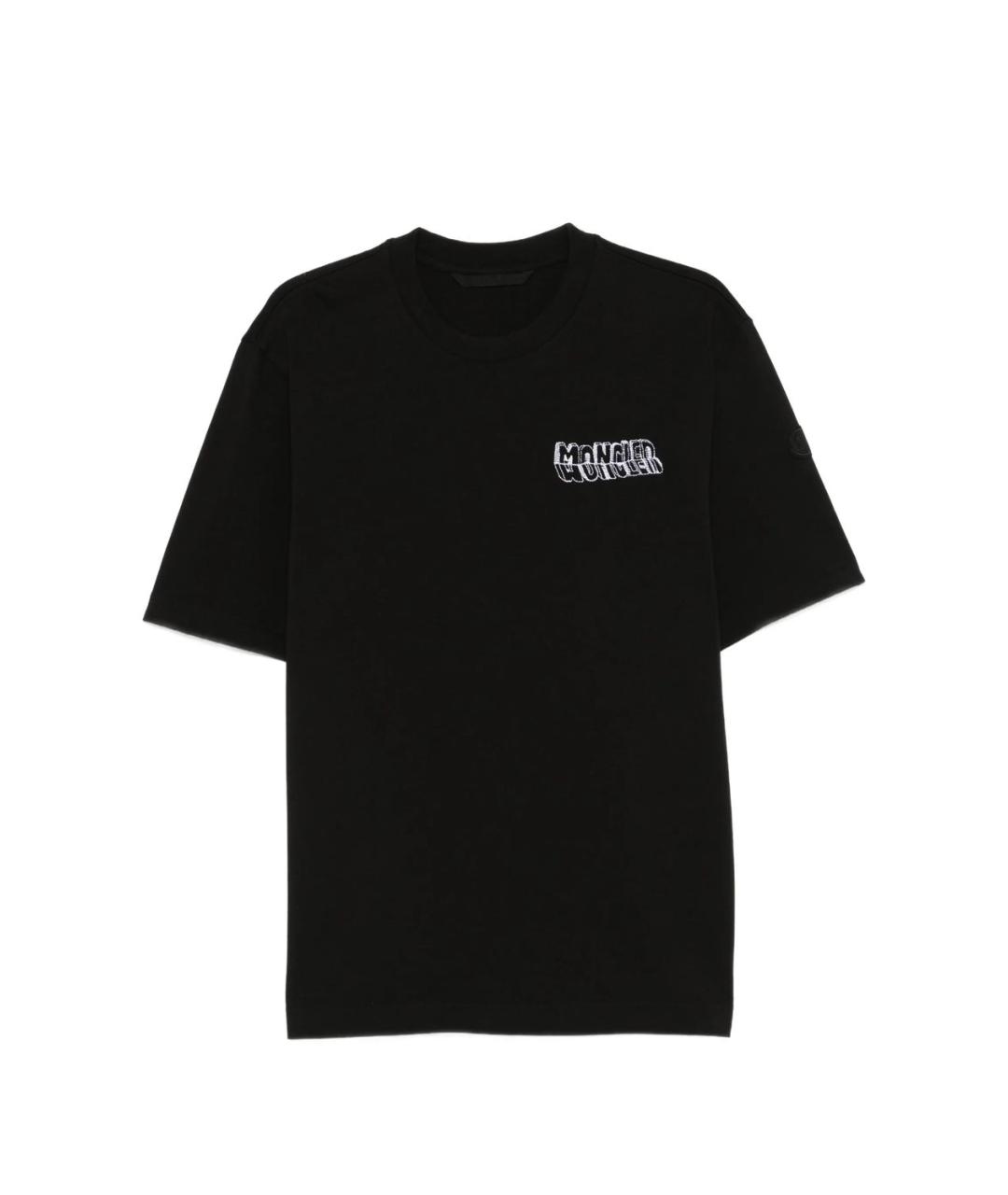 MONCLER Черная хлопковая футболка, фото 1