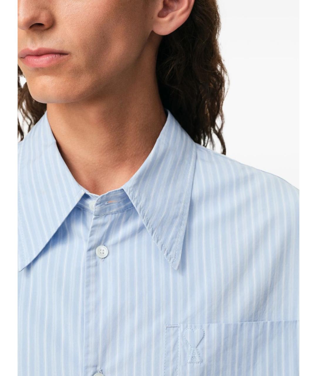 Ami Paris Голубая хлопковая рубашка, фото 3