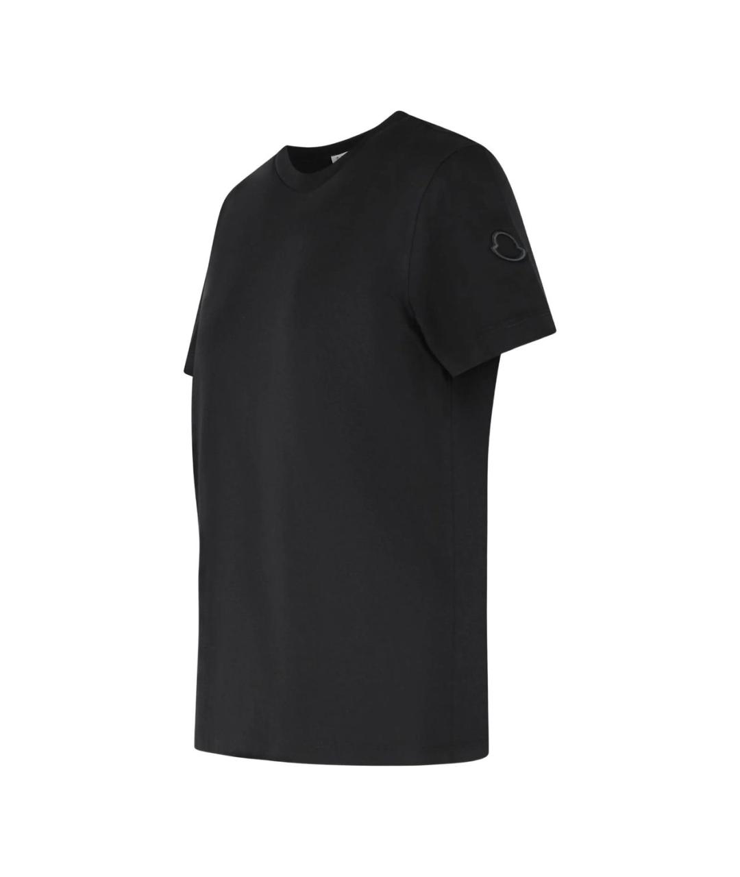 MONCLER Черная хлопковая футболка, фото 2