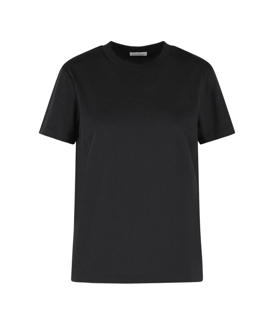 MONCLER Черная хлопковая футболка, фото 1