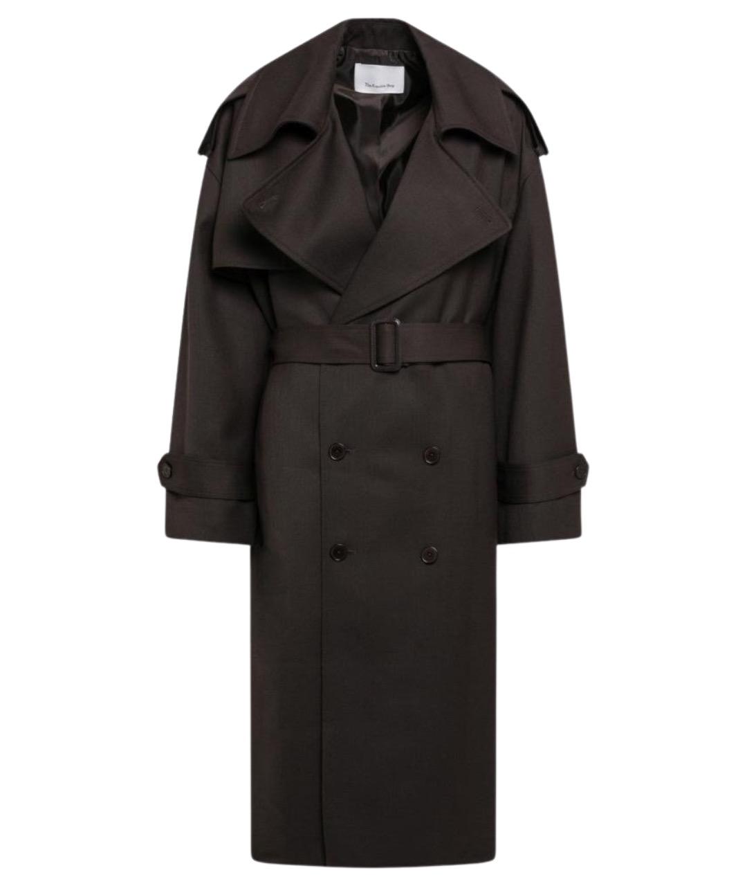 THE FRANKIE SHOP Коричневый шерстяной тренч/плащ, фото 1