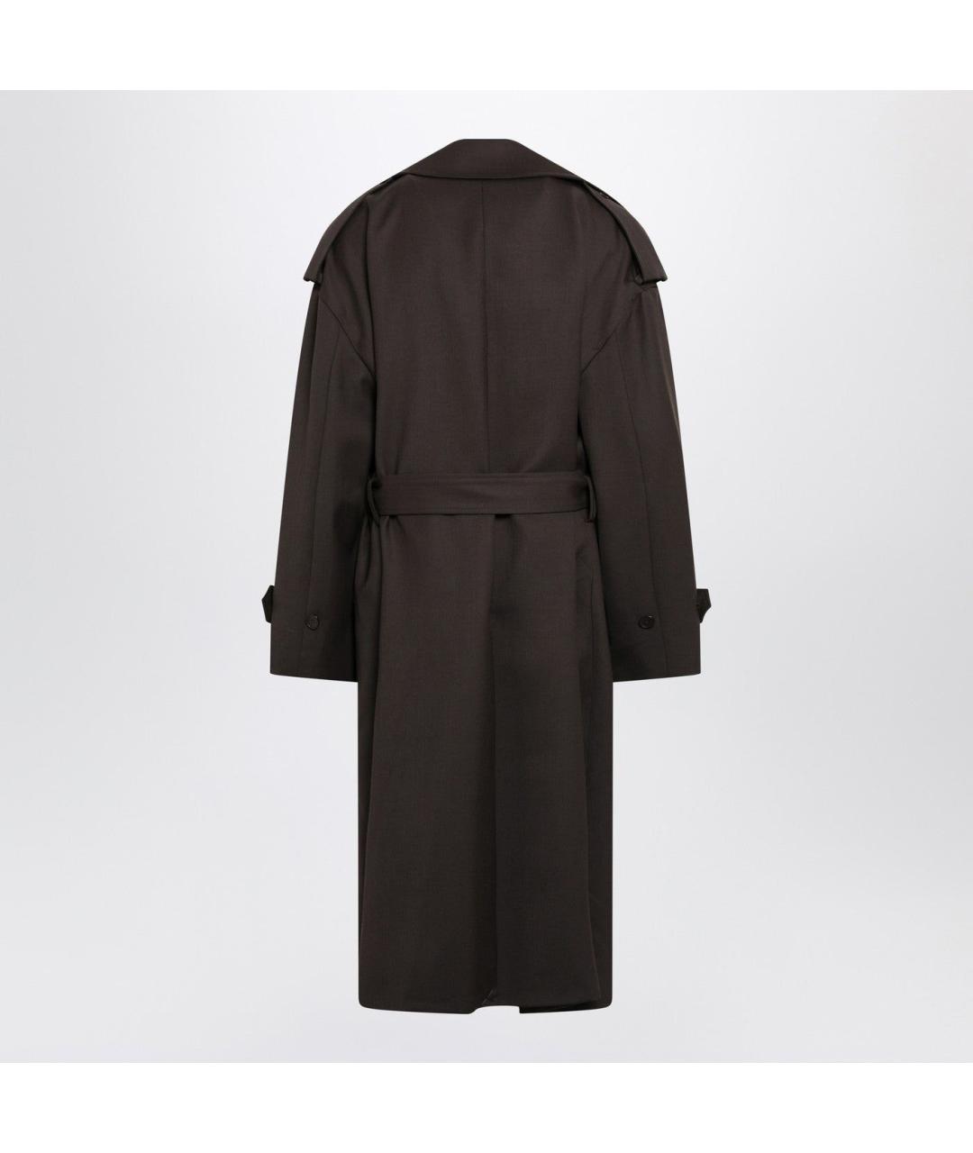 THE FRANKIE SHOP Коричневый шерстяной тренч/плащ, фото 2