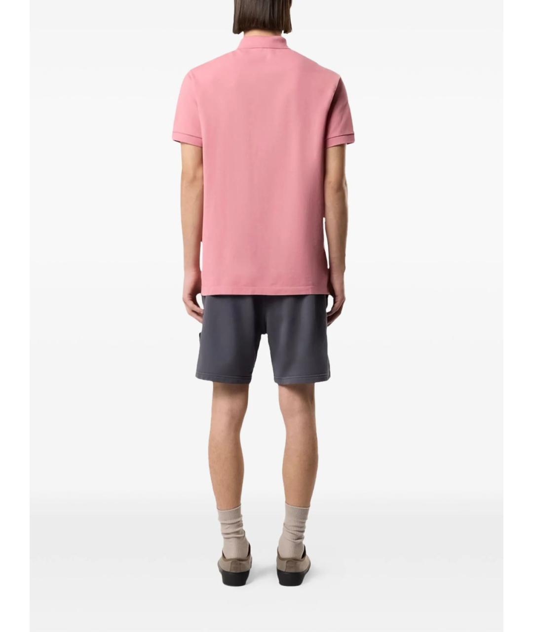 STONE ISLAND Розовое хлопковое поло с коротким рукавом, фото 2