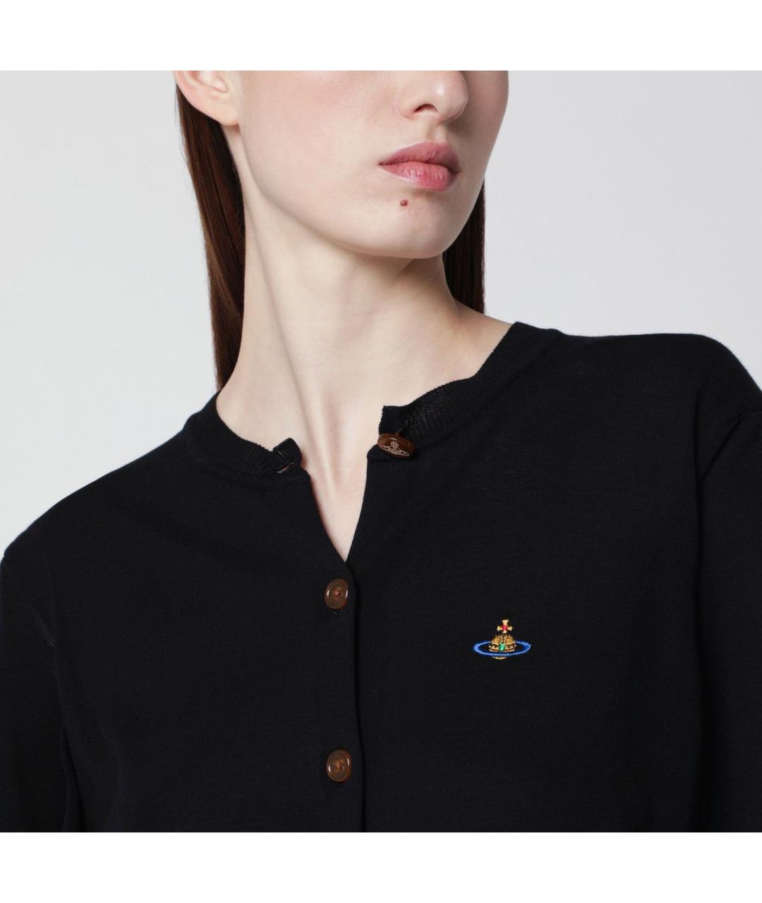 VIVIENNE WESTWOOD Черный хлопковый кардиган, фото 2