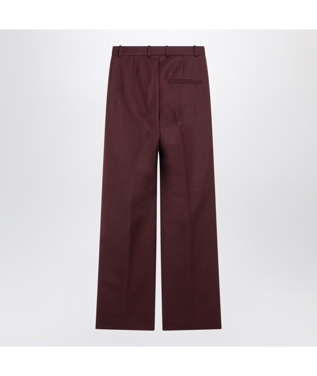 THE FRANKIE SHOP Бордовые шерстяные прямые брюки, фото 2
