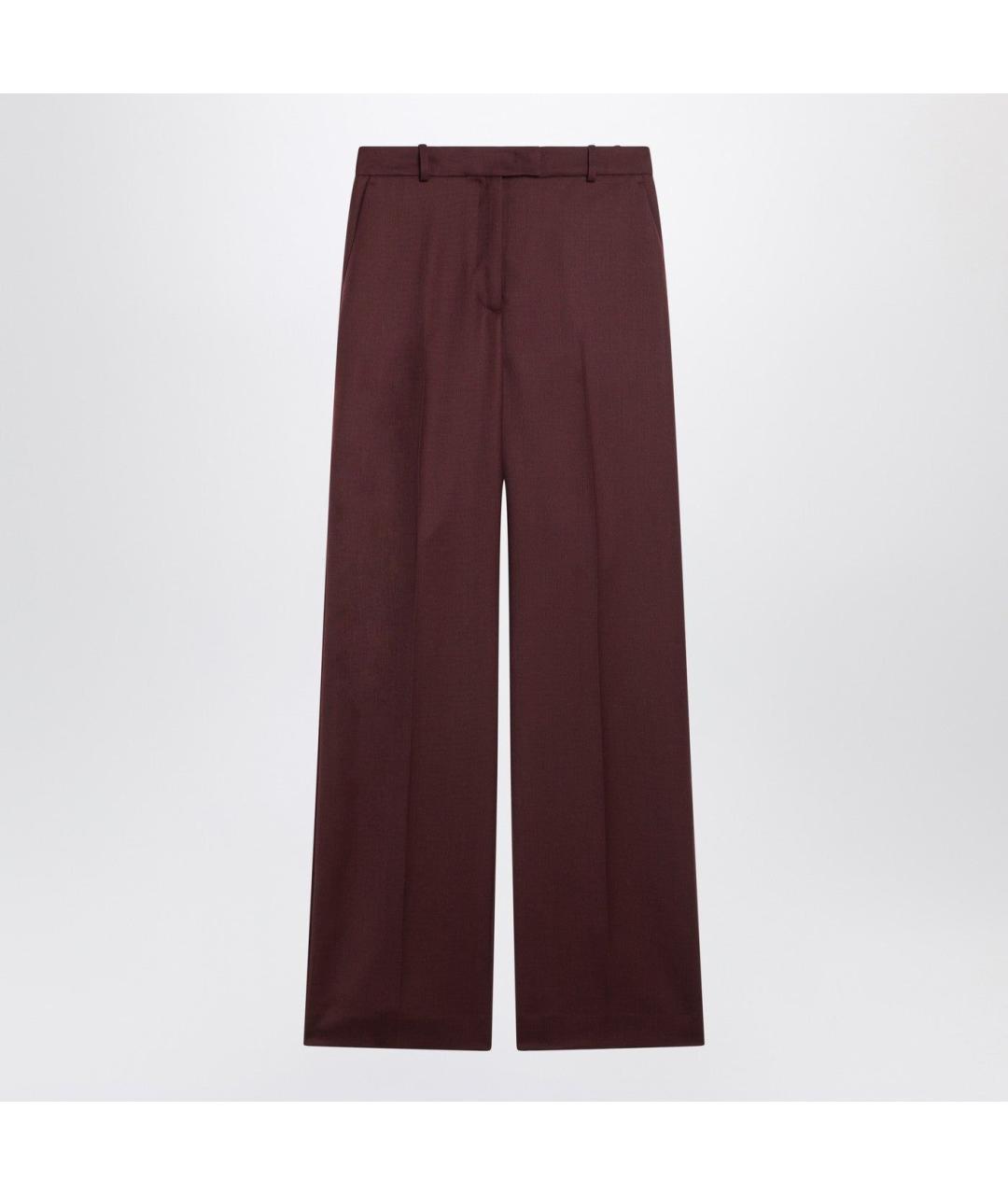 THE FRANKIE SHOP Бордовые шерстяные прямые брюки, фото 3