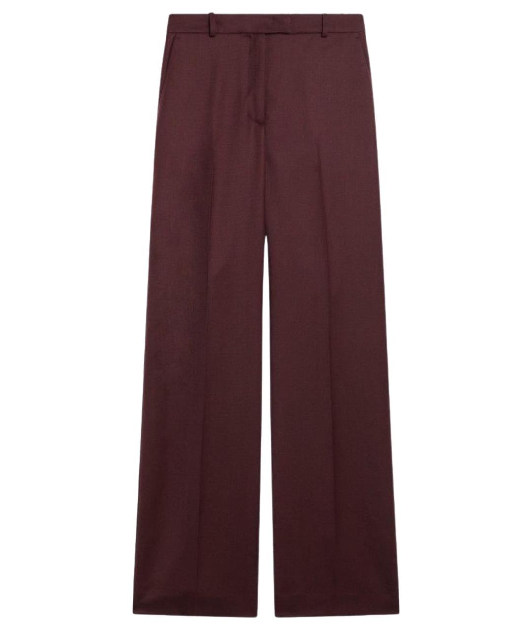 THE FRANKIE SHOP Бордовые шерстяные прямые брюки, фото 1