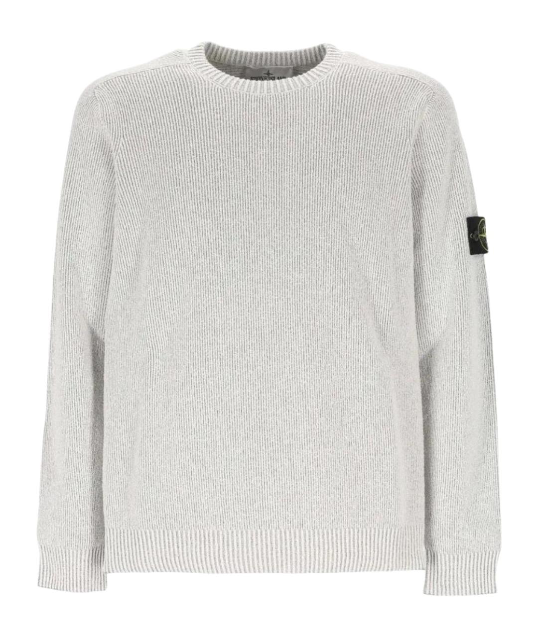 STONE ISLAND Серый хлопковый джемпер / свитер, фото 1