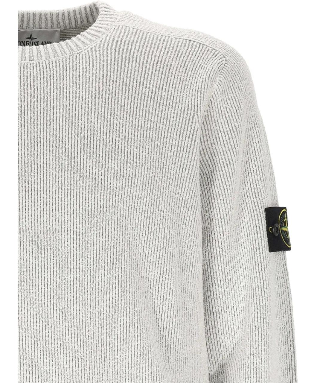 STONE ISLAND Серый хлопковый джемпер / свитер, фото 3