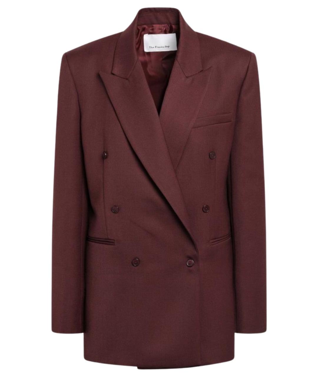 THE FRANKIE SHOP Бордовый шерстяной жакет/пиджак, фото 1
