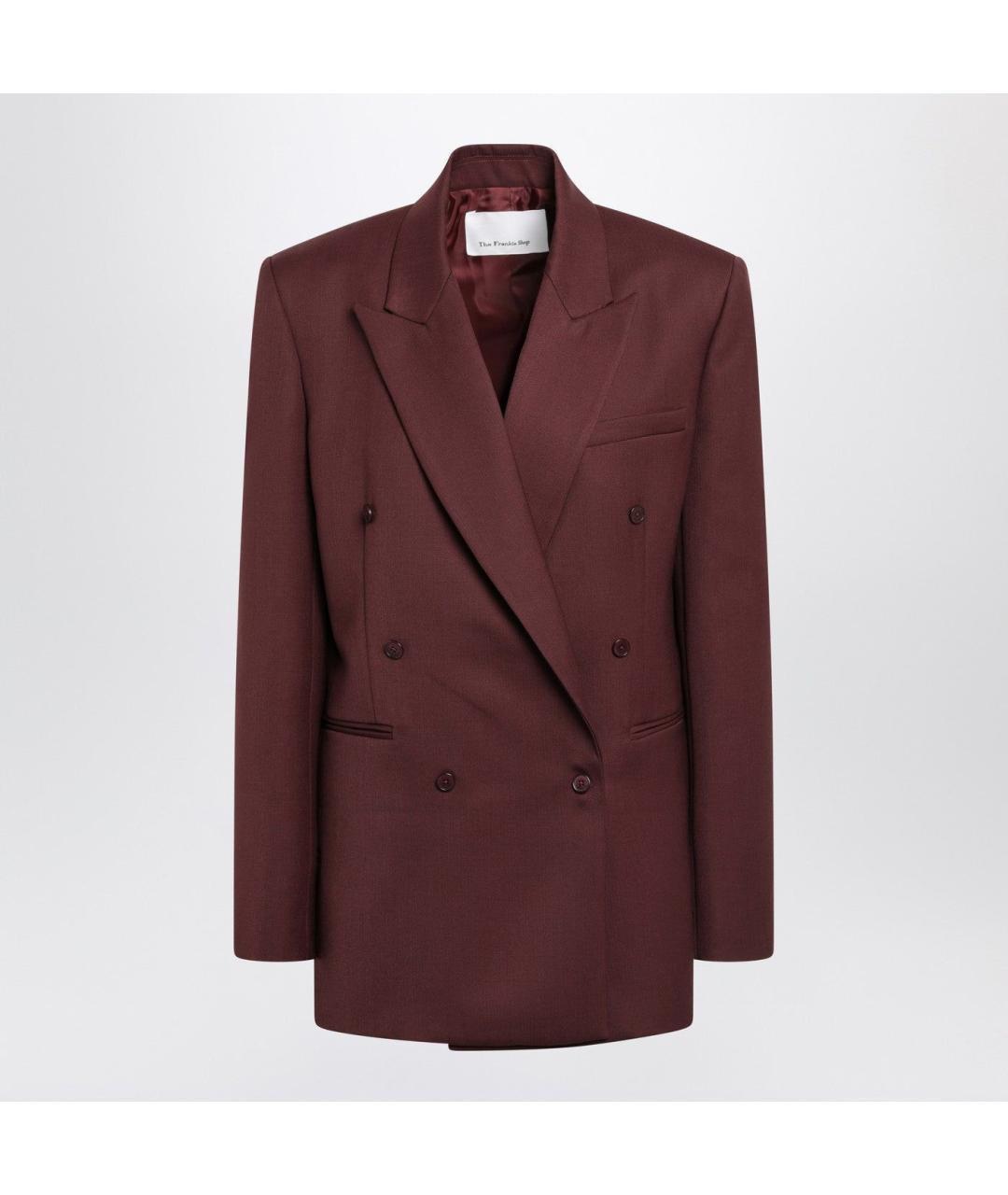 THE FRANKIE SHOP Бордовый шерстяной жакет/пиджак, фото 3