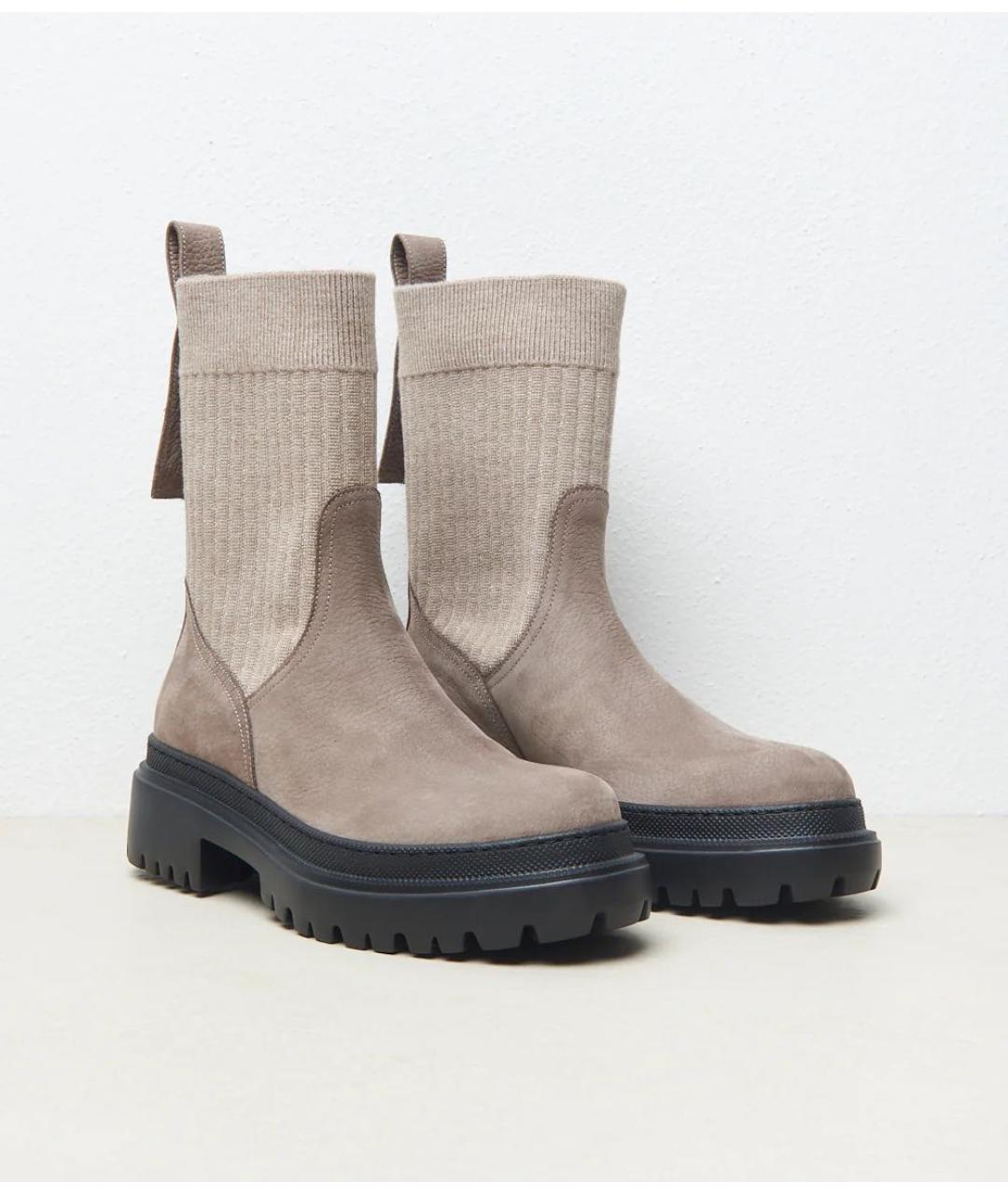 PESERICO Бежевые кожаные ботинки, фото 2