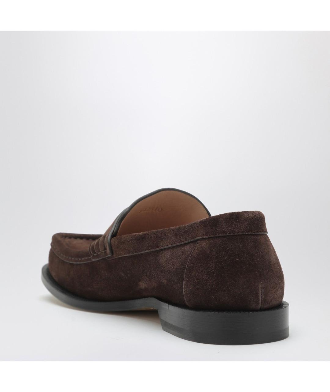 LOEWE Коричневые замшевые лоферы, фото 2