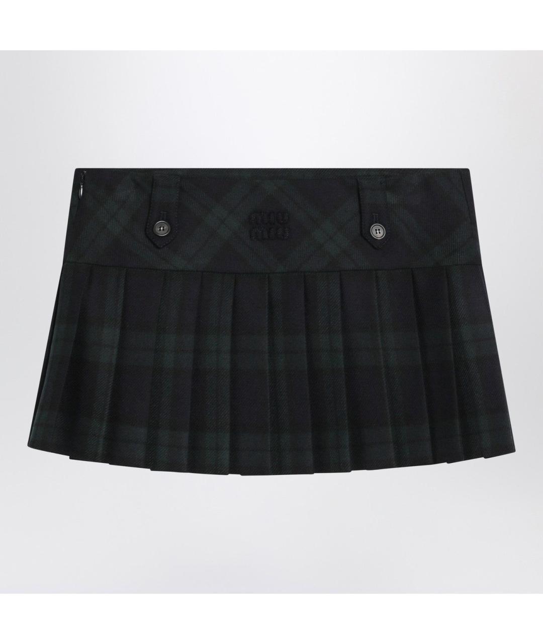 MIU MIU Мульти шерстяная юбка мини, фото 2
