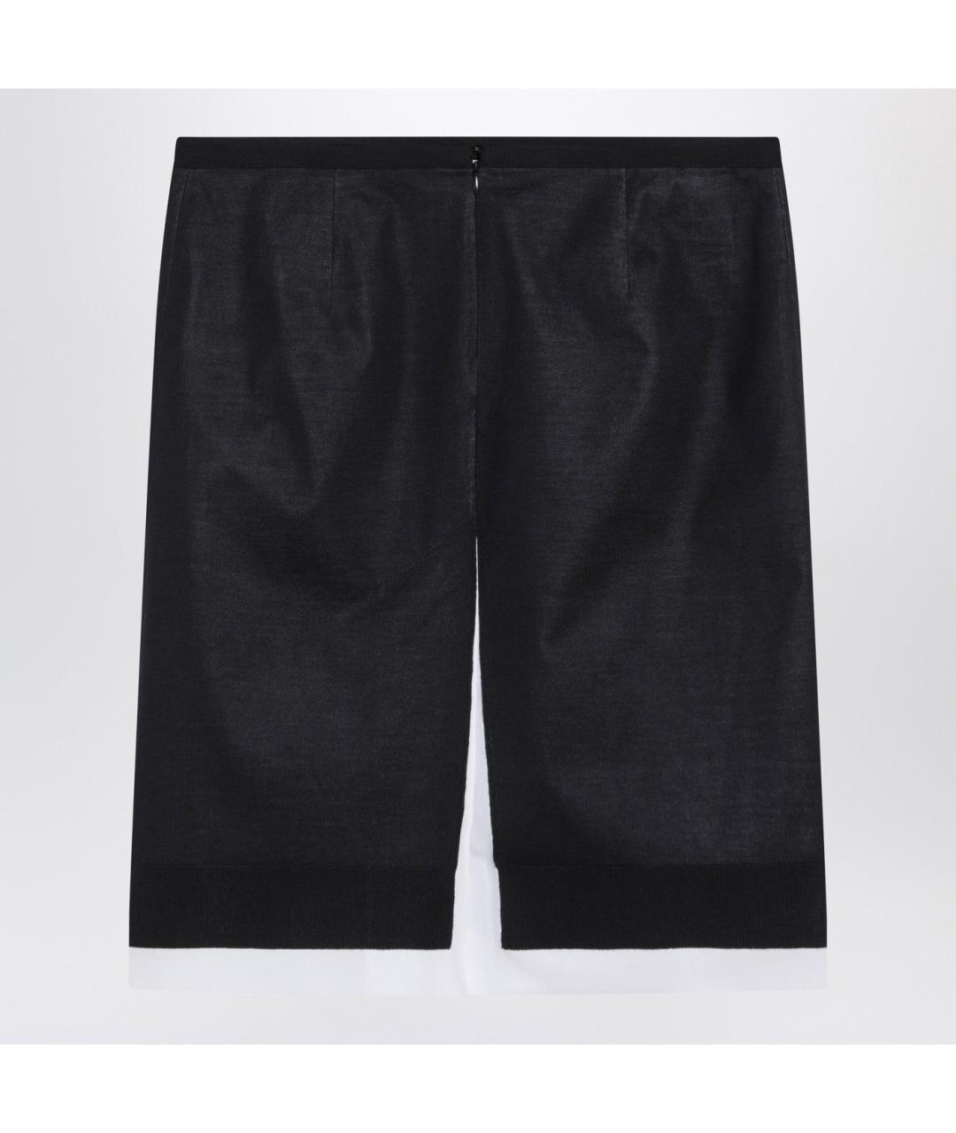 MIU MIU Темно-синяя шерстяная юбка миди, фото 2