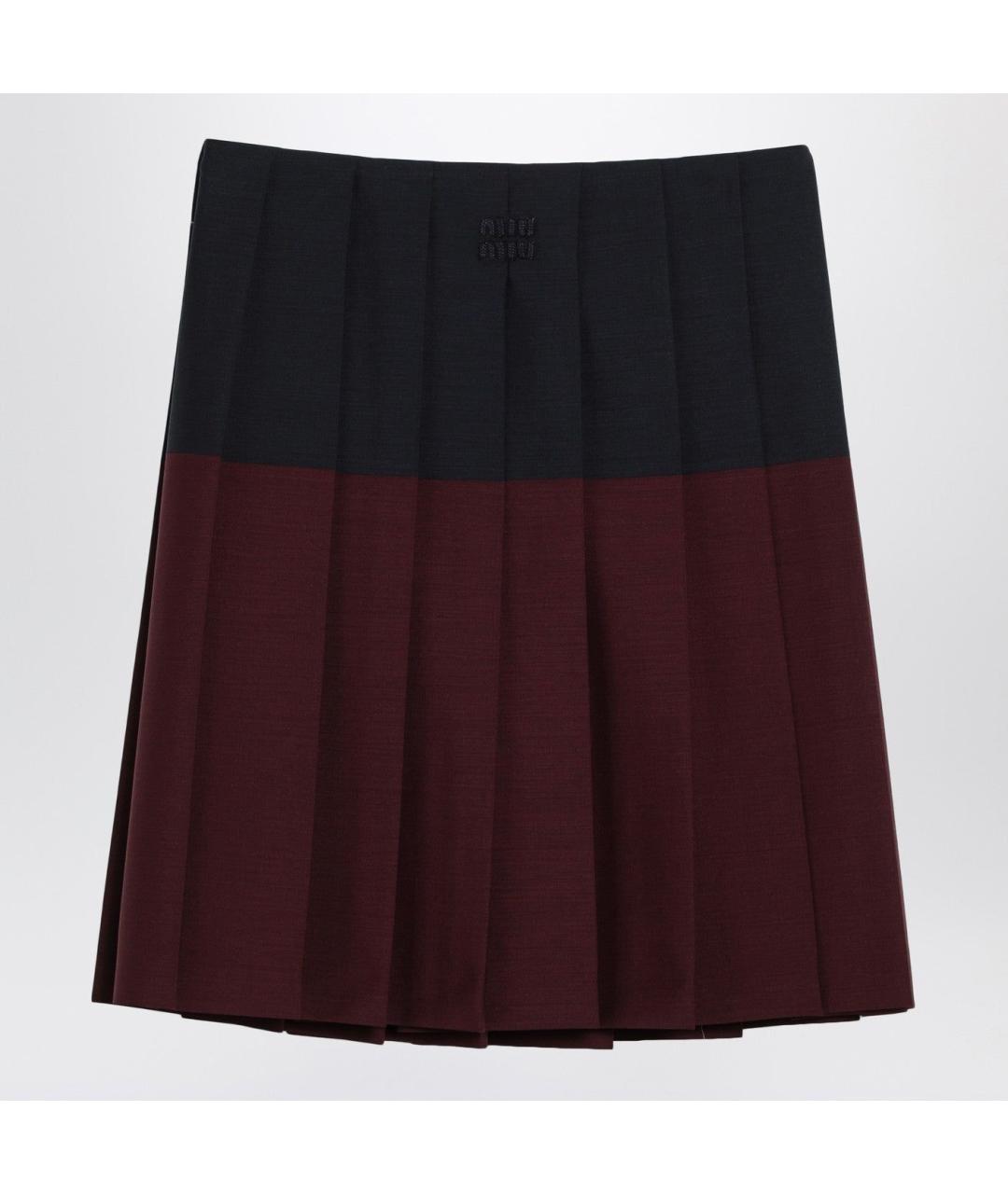 MIU MIU Мульти шерстяная юбка мини, фото 2