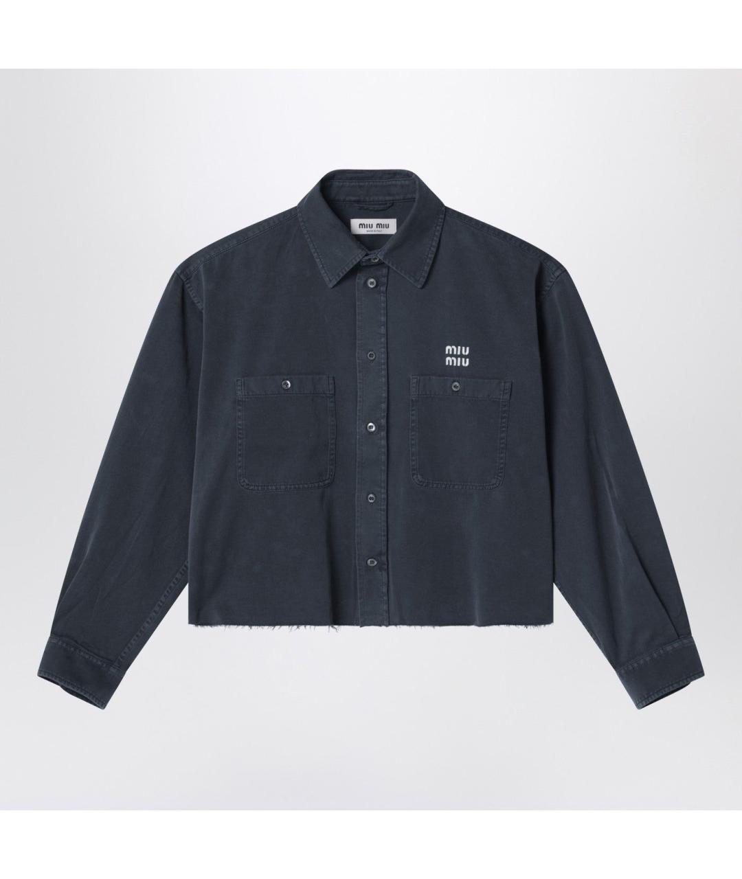 MIU MIU Антрацитовая хлопковая рубашка, фото 3