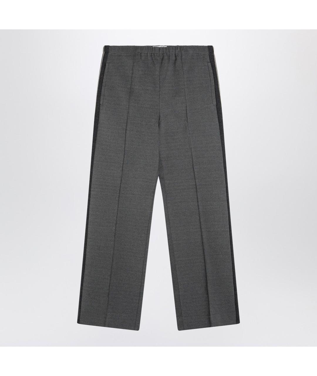 MIU MIU Антрацитовые хлопковые прямые брюки, фото 3