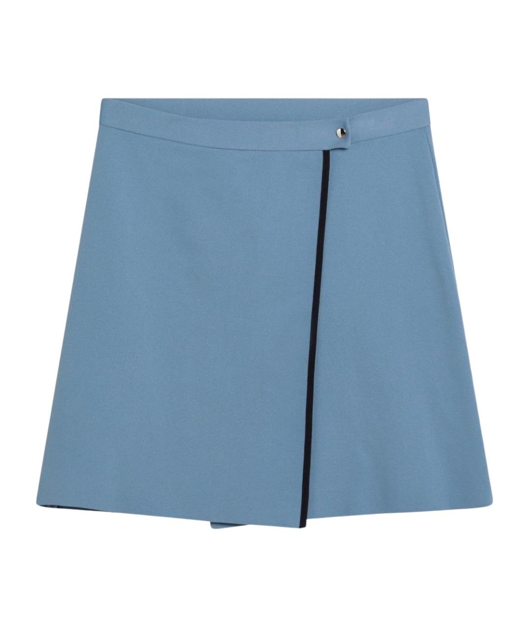 MIU MIU Голубая полиамидовая юбка мини, фото 1