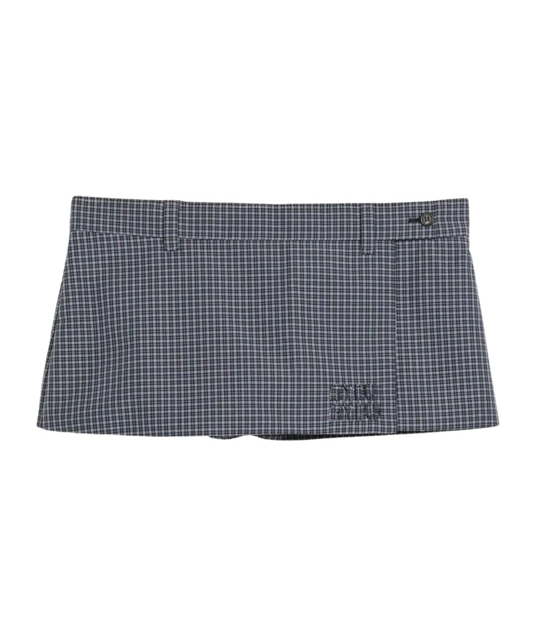 MIU MIU Синяя полиамидовая юбка мини, фото 1