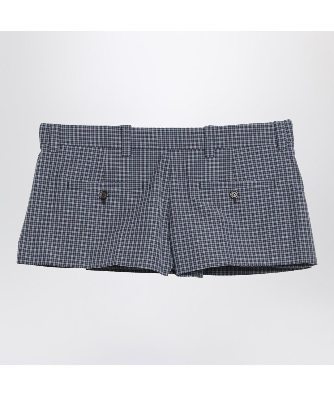 MIU MIU Синяя полиамидовая юбка мини, фото 2