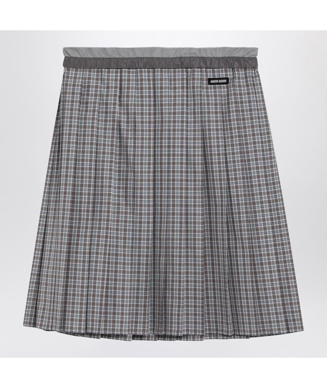 MIU MIU Мульти шерстяная юбка мини, фото 1