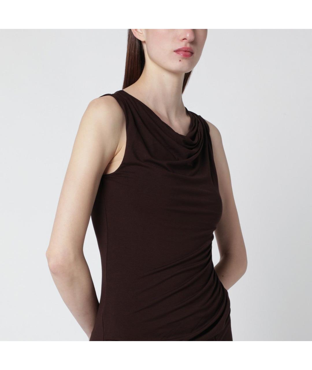 entire studios Коричневое вискозное повседневное платье, фото 2