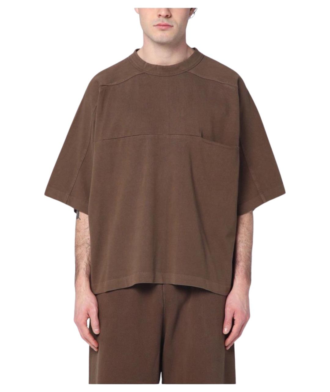 entire studios Коричневая хлопковая футболка, фото 1