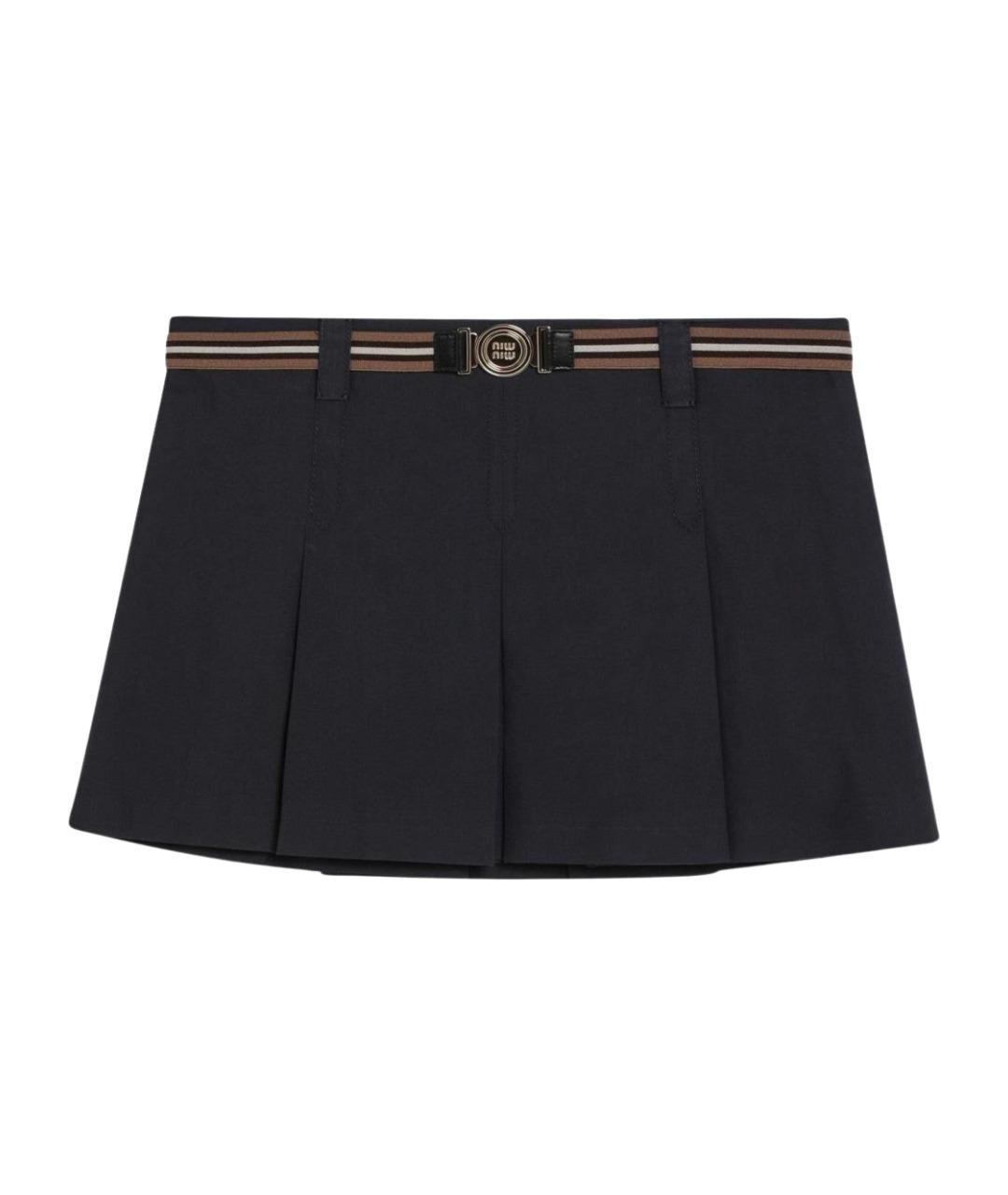 MIU MIU Синяя юбка мини, фото 1
