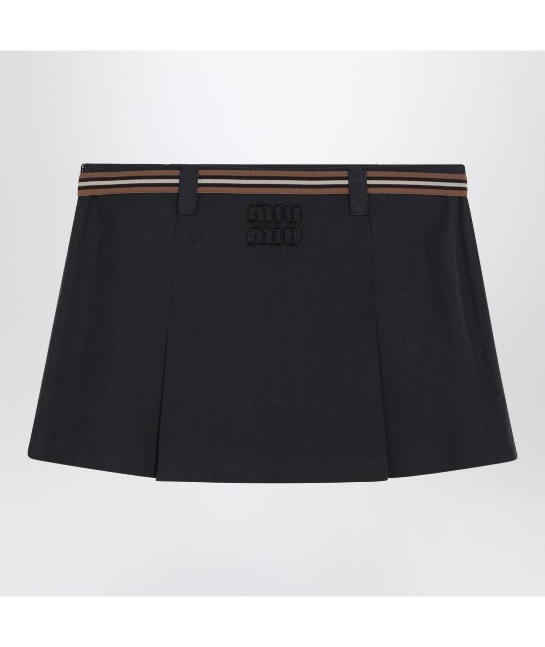 MIU MIU Синяя юбка мини, фото 2