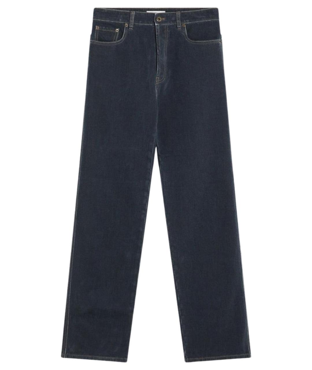 MIU MIU Темно-синие хлопковые прямые джинсы, фото 1