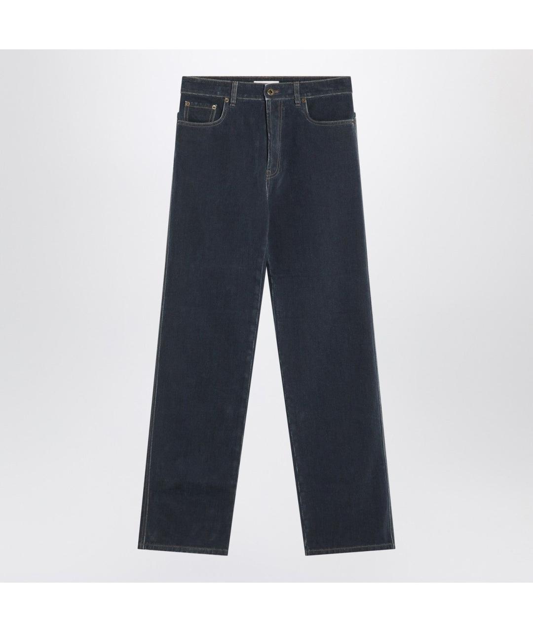 MIU MIU Темно-синие хлопковые прямые джинсы, фото 3