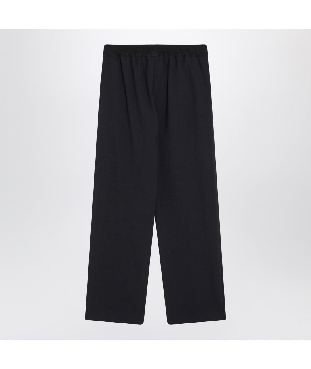 MIU MIU Темно-синие шерстяные прямые брюки, фото 2