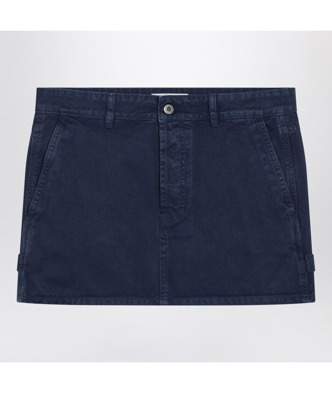 MIU MIU Синяя хлопковая юбка мини, фото 3