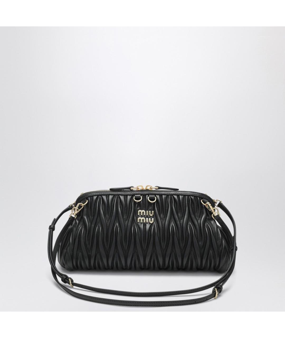 MIU MIU Черная кожаная сумка через плечо, фото 3