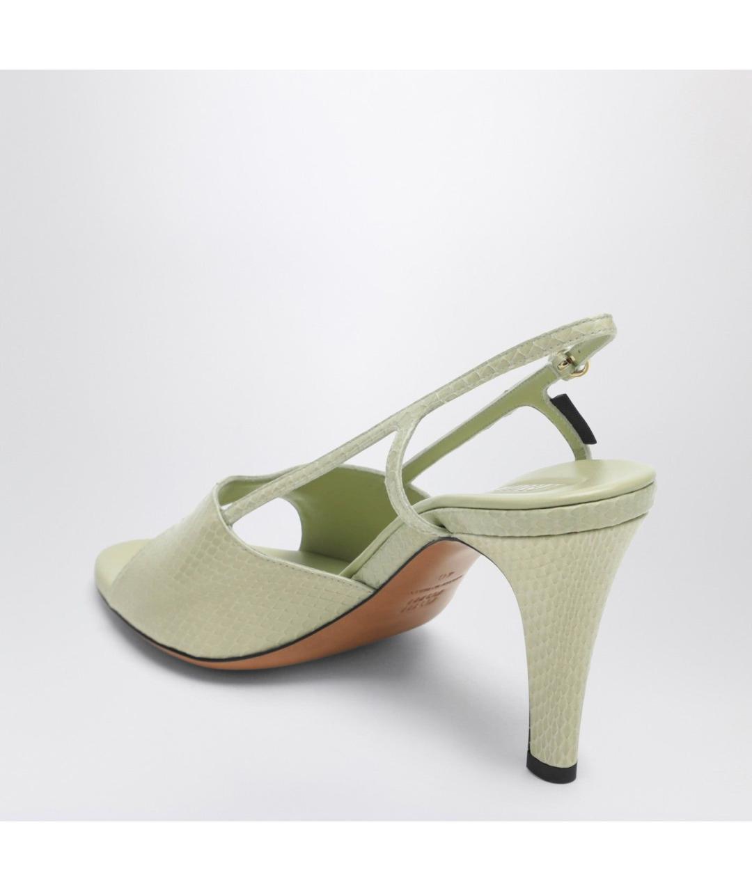 MIU MIU Зеленые кожаные босоножки, фото 2