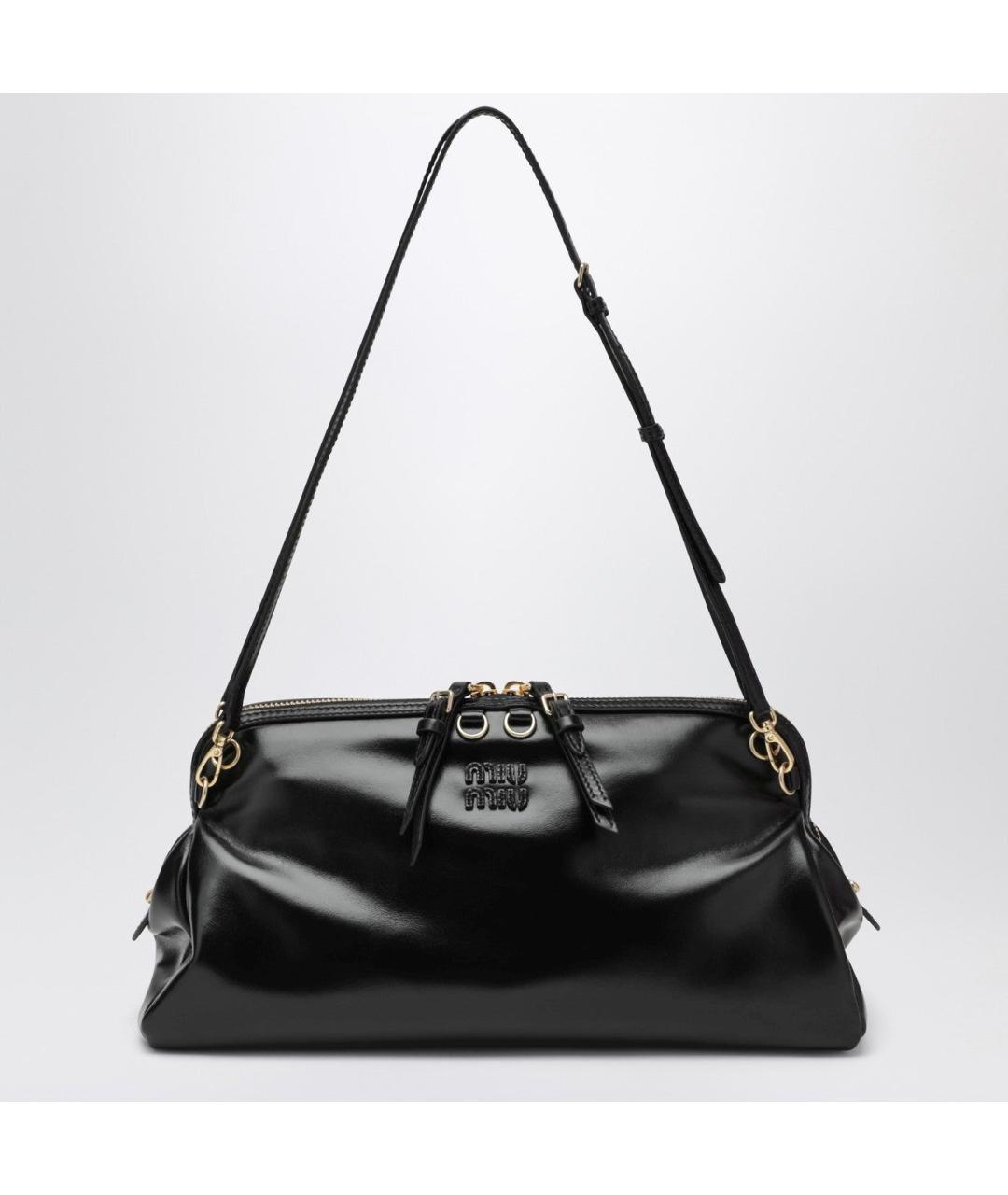 MIU MIU Черная кожаная сумка с короткими ручками, фото 3