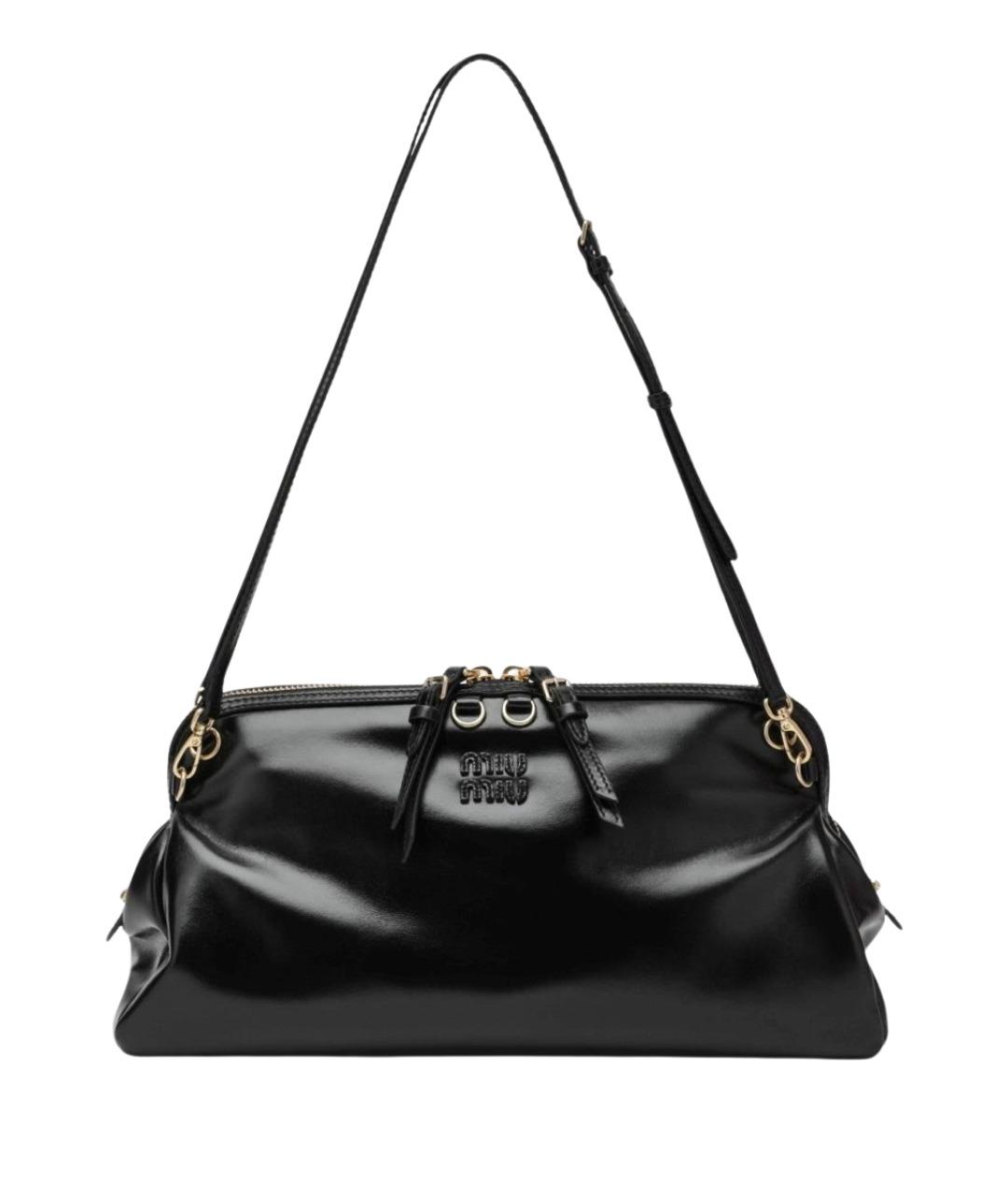 MIU MIU Черная кожаная сумка с короткими ручками, фото 1