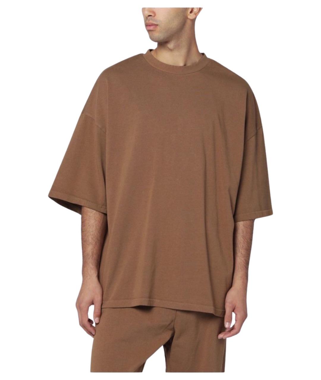 entire studios Коричневая хлопковая футболка, фото 1