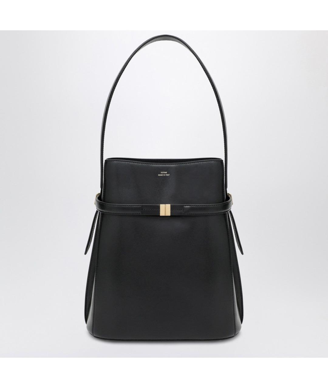 TOTEME Черная кожаная сумка через плечо, фото 4
