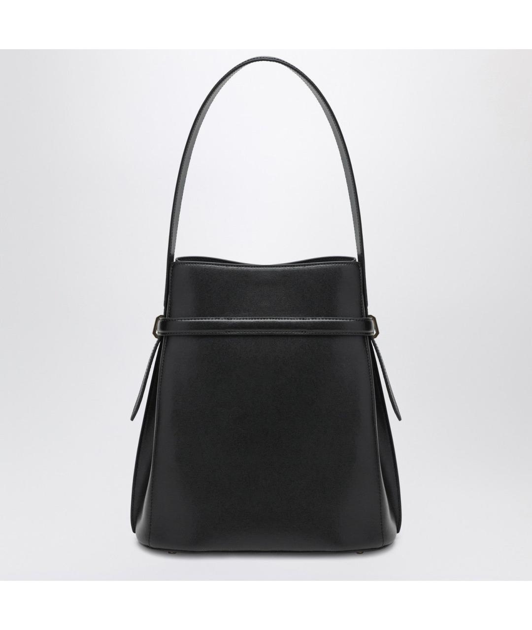 TOTEME Черная кожаная сумка через плечо, фото 2