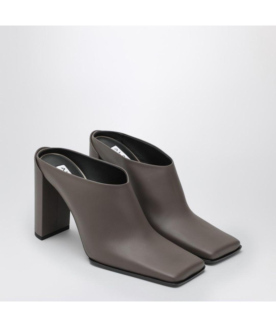 ALAIA Серые кожаные мюли, фото 3