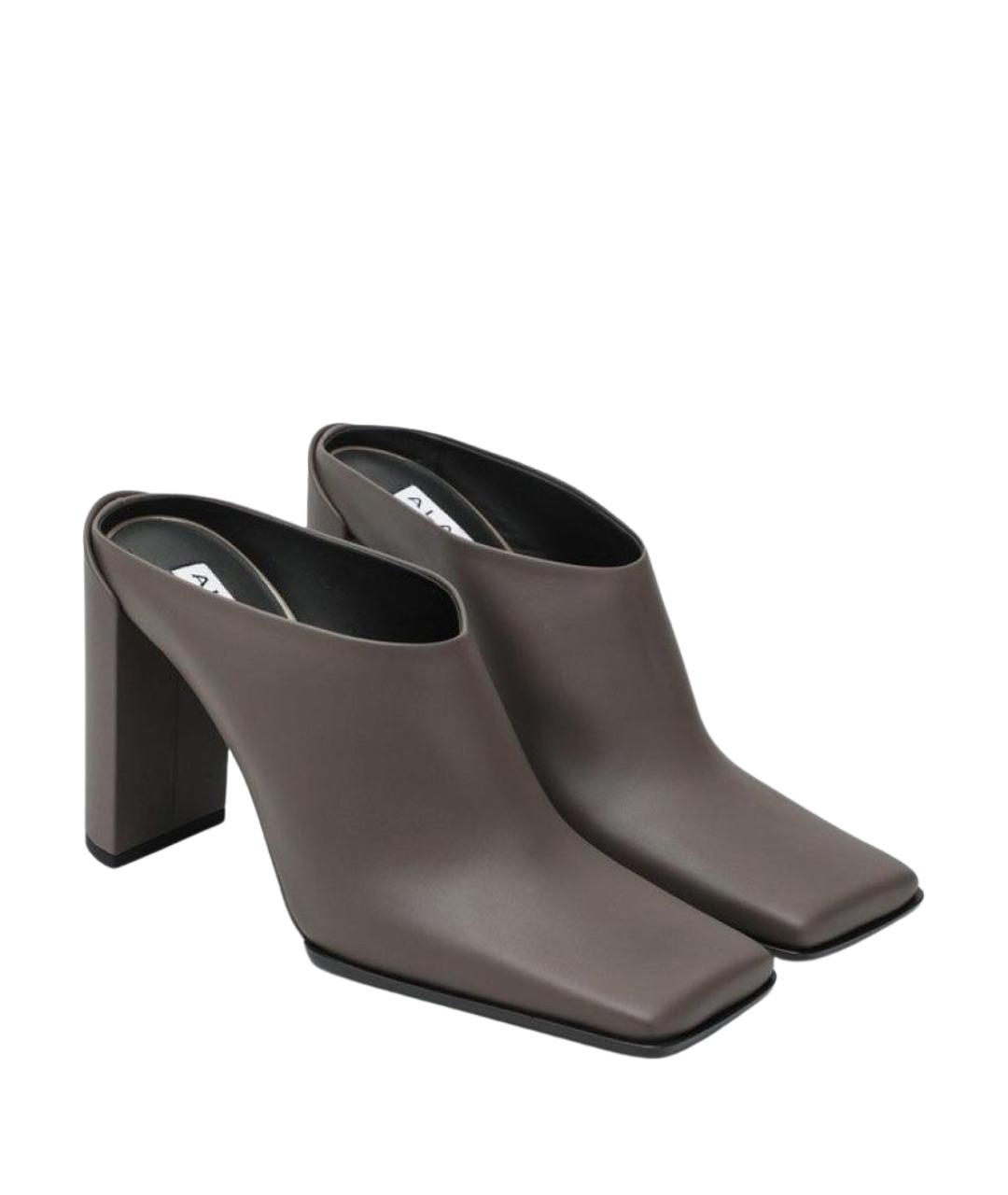 ALAIA Серые кожаные мюли, фото 1