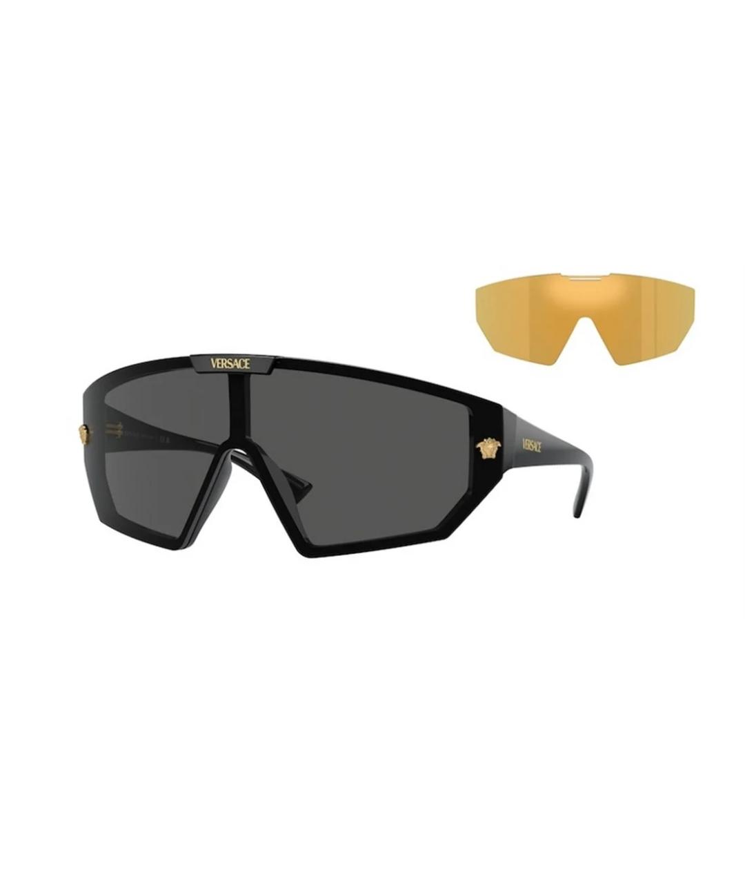VERSACE Черные пластиковые солнцезащитные очки, фото 2