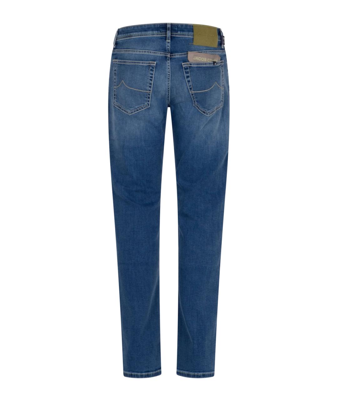JACOB COHEN Синие хлопковые прямые джинсы, фото 2