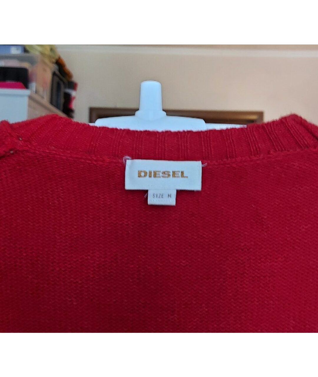 DIESEL Красный шерстяной джемпер / свитер, фото 3