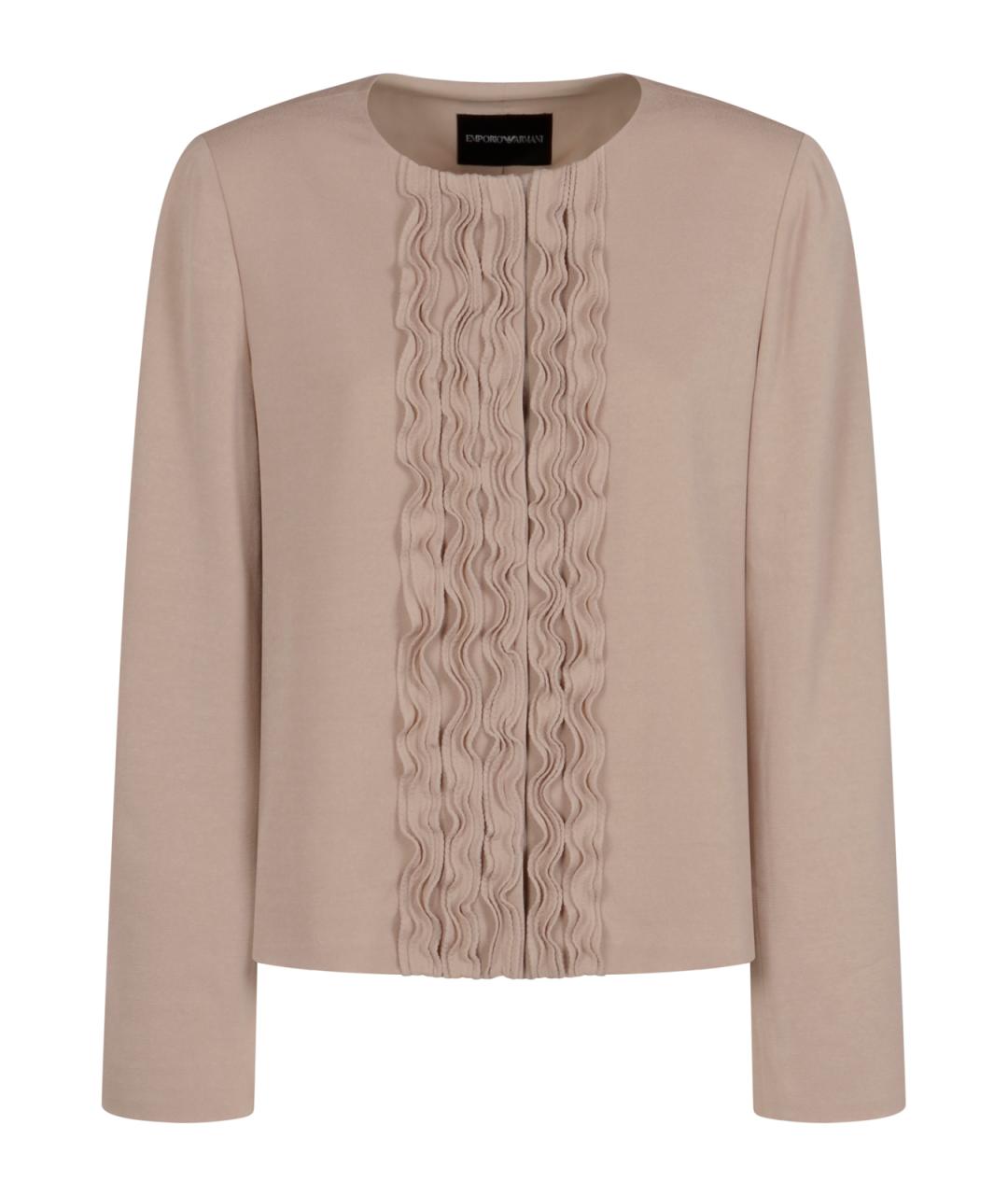 EMPORIO ARMANI Бежевый вискозный жакет/пиджак, фото 1