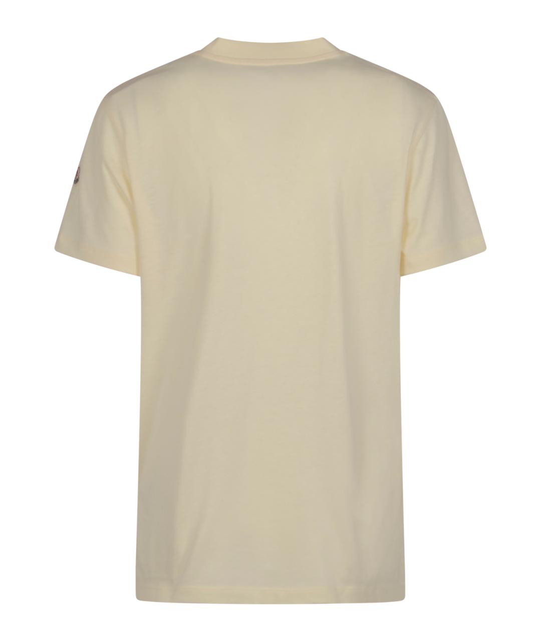 MONCLER Белая хлопковая футболка, фото 2